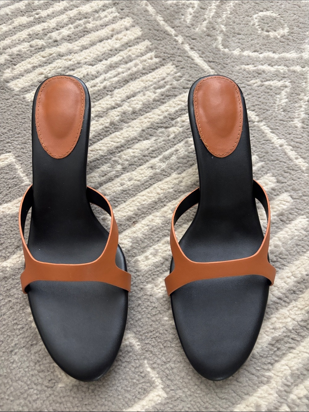 Women’s Brown Slide Sandals - Sleek Black Footbed. Like Tony Bianco